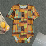 Ethnic Tiki Pattern Print Men's Bodysuit