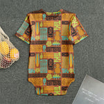 Ethnic Tiki Pattern Print Men's Bodysuit