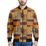 Ethnic Tiki Pattern Print Men's Bomber Jacket