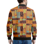 Ethnic Tiki Pattern Print Men's Bomber Jacket