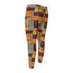 Ethnic Tiki Pattern Print Men's Compression Pants