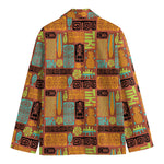 Ethnic Tiki Pattern Print Men's Cotton Blazer