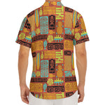 Ethnic Tiki Pattern Print Men's Deep V-Neck Shirt