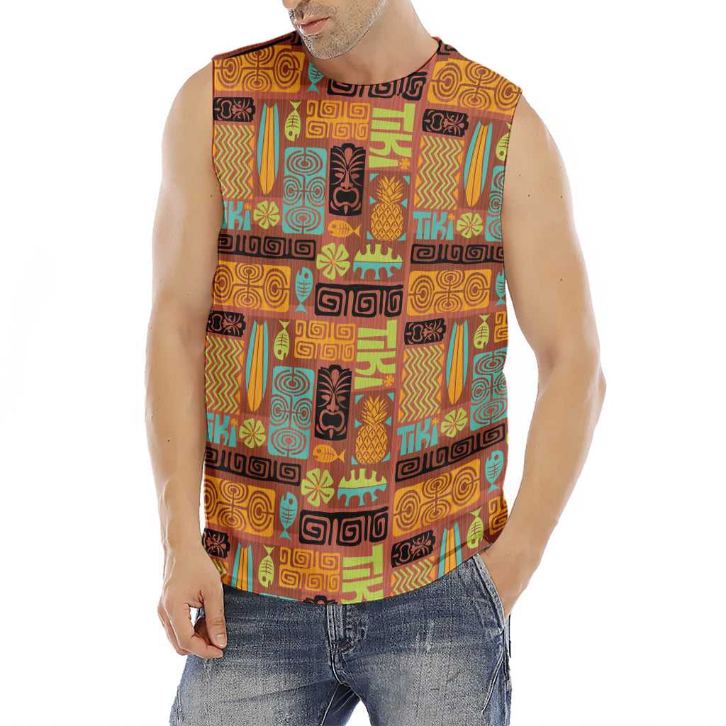 Ethnic Tiki Pattern Print Men's Fitness Tank Top