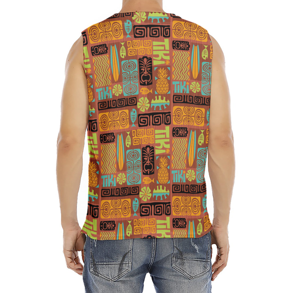 Ethnic Tiki Pattern Print Men's Fitness Tank Top