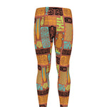 Ethnic Tiki Pattern Print Men's leggings