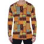 Ethnic Tiki Pattern Print Men's Long Sleeve T-Shirt