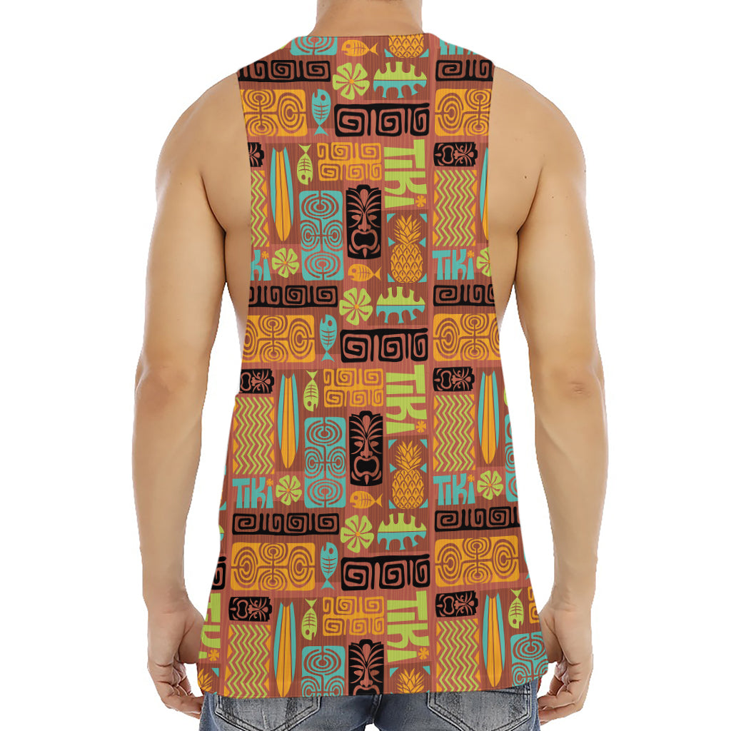 Ethnic Tiki Pattern Print Men's Muscle Tank Top
