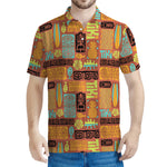 Ethnic Tiki Pattern Print Men's Polo Shirt