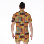 Ethnic Tiki Pattern Print Men's Rompers