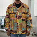 Ethnic Tiki Pattern Print Men's Shirt Jacket