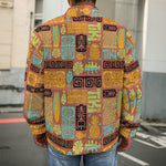 Ethnic Tiki Pattern Print Men's Shirt Jacket