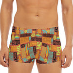 Ethnic Tiki Pattern Print Men's Short Boxer Briefs