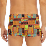 Ethnic Tiki Pattern Print Men's Short Boxer Briefs