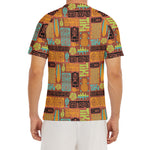 Ethnic Tiki Pattern Print Men's Short Sleeve Rash Guard