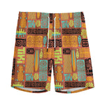 Ethnic Tiki Pattern Print Men's Sports Shorts