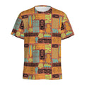 Ethnic Tiki Pattern Print Men's Athletic T-Shirt