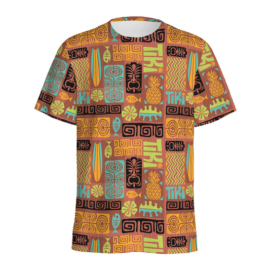Ethnic Tiki Pattern Print Men's Sports T-Shirt