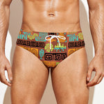Ethnic Tiki Pattern Print Men's Swim Briefs