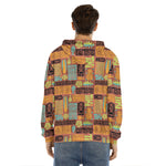 Ethnic Tiki Pattern Print Men's Velvet Pullover Hoodie