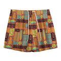 Ethnic Tiki Pattern Print Mesh Shorts