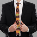 Ethnic Tiki Pattern Print Necktie