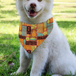 Ethnic Tiki Pattern Print Over The Collar Dog Bandana
