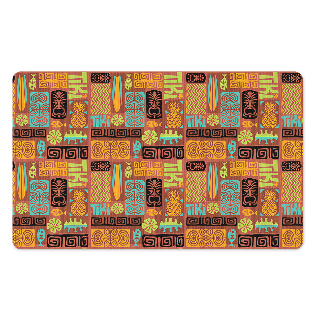Ethnic Tiki Pattern Print Polyester Doormat