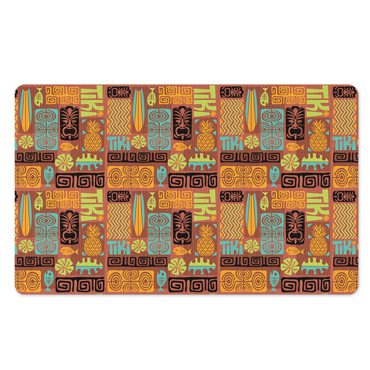 Ethnic Tiki Pattern Print Polyester Doormat
