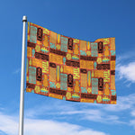 Ethnic Tiki Pattern Print Polyester Flag
