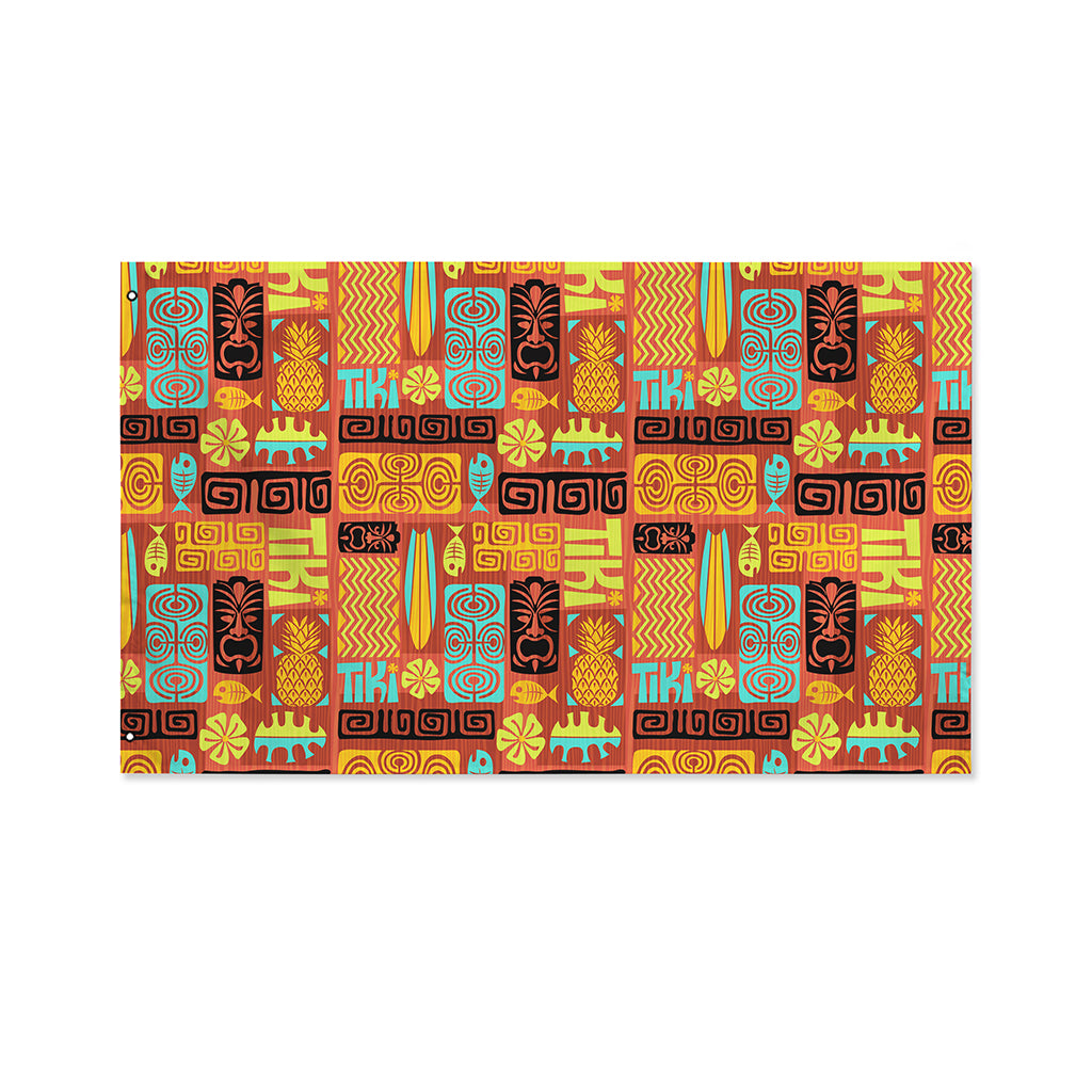 Ethnic Tiki Pattern Print Polyester Flag