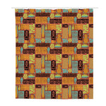 Ethnic Tiki Pattern Print Polyester Shower Curtain