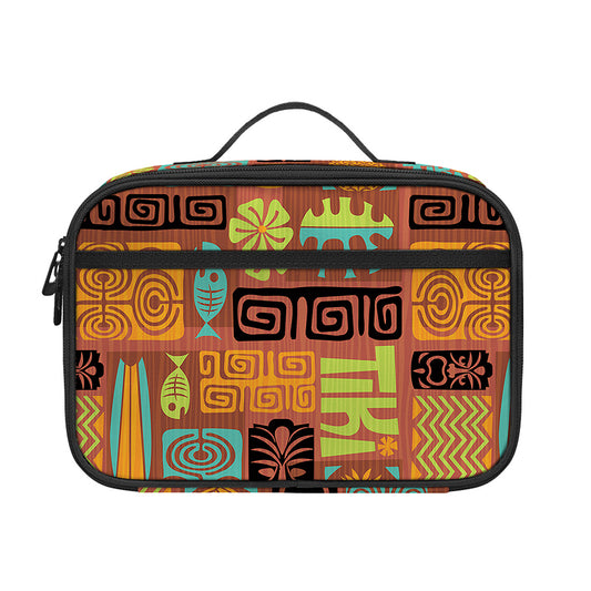 Ethnic Tiki Pattern Print Portable Lunch Bag