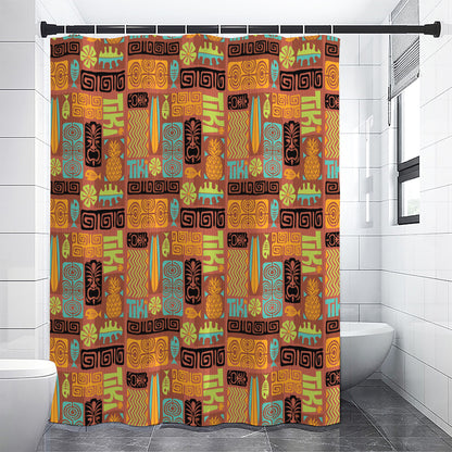 Ethnic Tiki Pattern Print Premium Shower Curtain