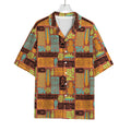 Ethnic Tiki Pattern Print Rayon Hawaiian Shirt