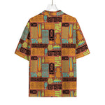 Ethnic Tiki Pattern Print Rayon Hawaiian Shirt