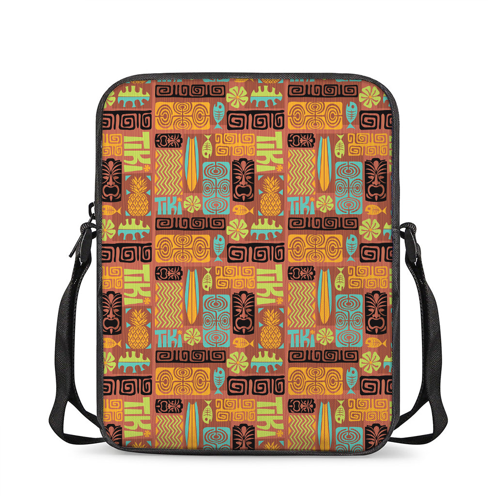 Ethnic Tiki Pattern Print Rectangular Crossbody Bag
