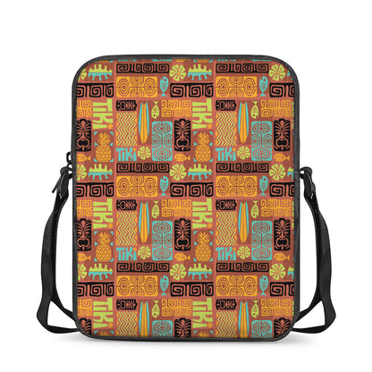 Ethnic Tiki Pattern Print Rectangular Crossbody Bag