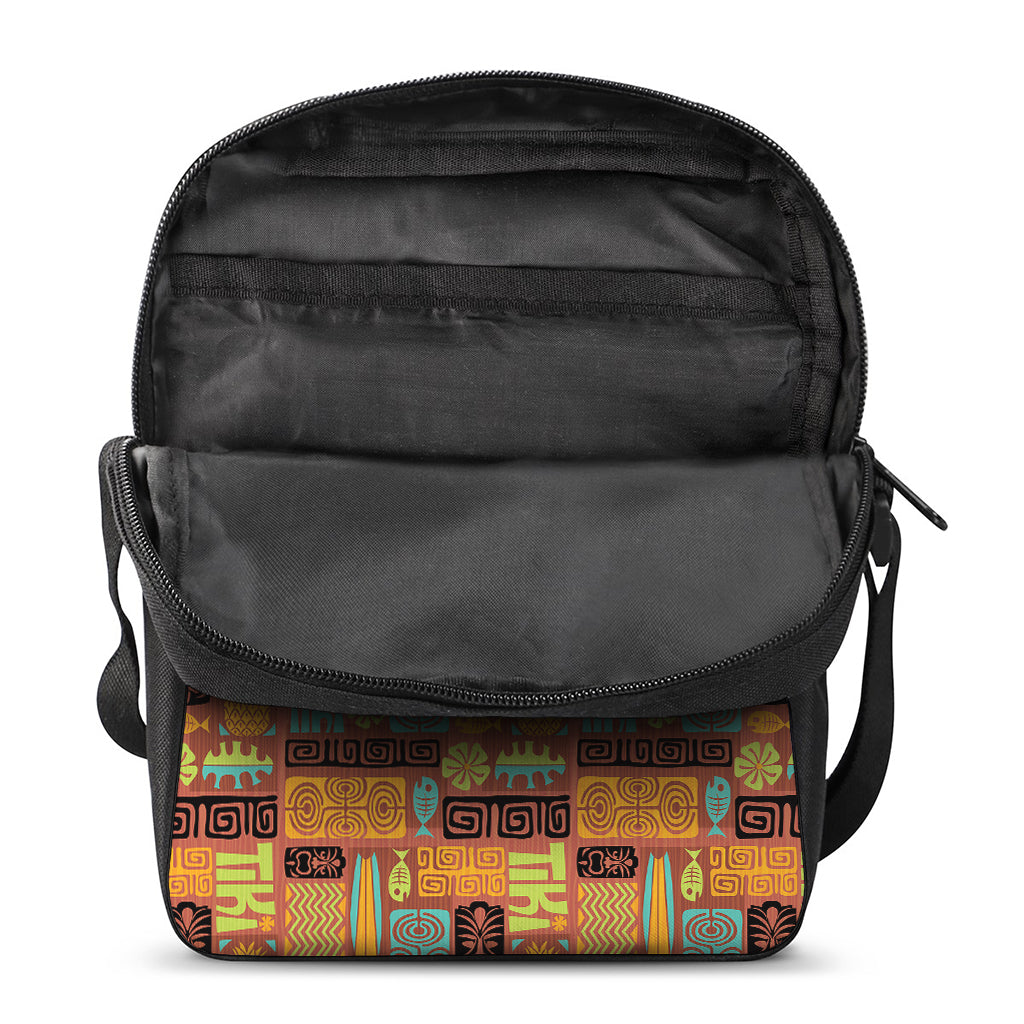 Ethnic Tiki Pattern Print Rectangular Crossbody Bag