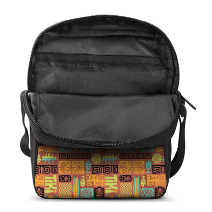Ethnic Tiki Pattern Print Rectangular Crossbody Bag