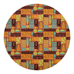 Ethnic Tiki Pattern Print Round Blanket