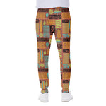 Ethnic Tiki Pattern Print Scuba Joggers