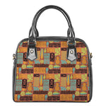 Ethnic Tiki Pattern Print Shoulder Handbag