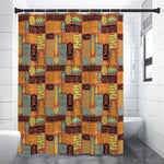 Ethnic Tiki Pattern Print Shower Curtain