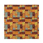 Ethnic Tiki Pattern Print Silk Bandana