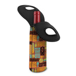 Ethnic Tiki Pattern Print Single Neoprene Wine Tote