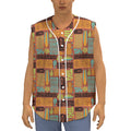 Ethnic Tiki Pattern Print Sleeveless Baseball Jersey