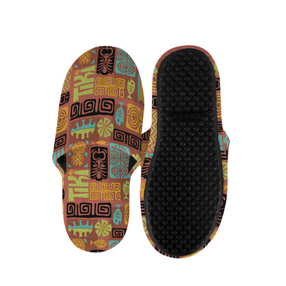 Ethnic Tiki Pattern Print Slippers