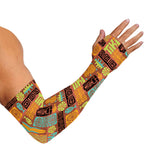 Ethnic Tiki Pattern Print Sun Protection Arm Sleeves