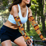 Ethnic Tiki Pattern Print Sun Protection Arm Sleeves